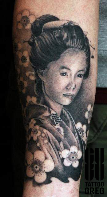 Tatuaż japoński Gejsza Guru Tattoo Wrocław