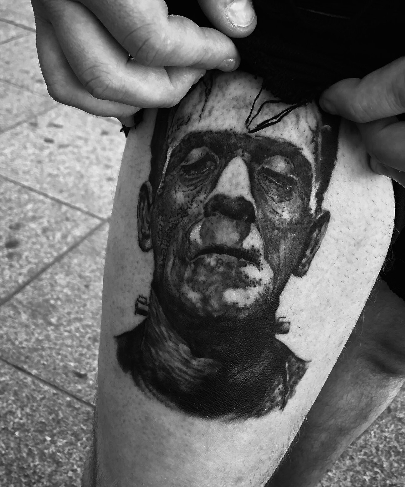 Tatuaż realistyczny Frankenstein - Guru Tattoo Wrocław
