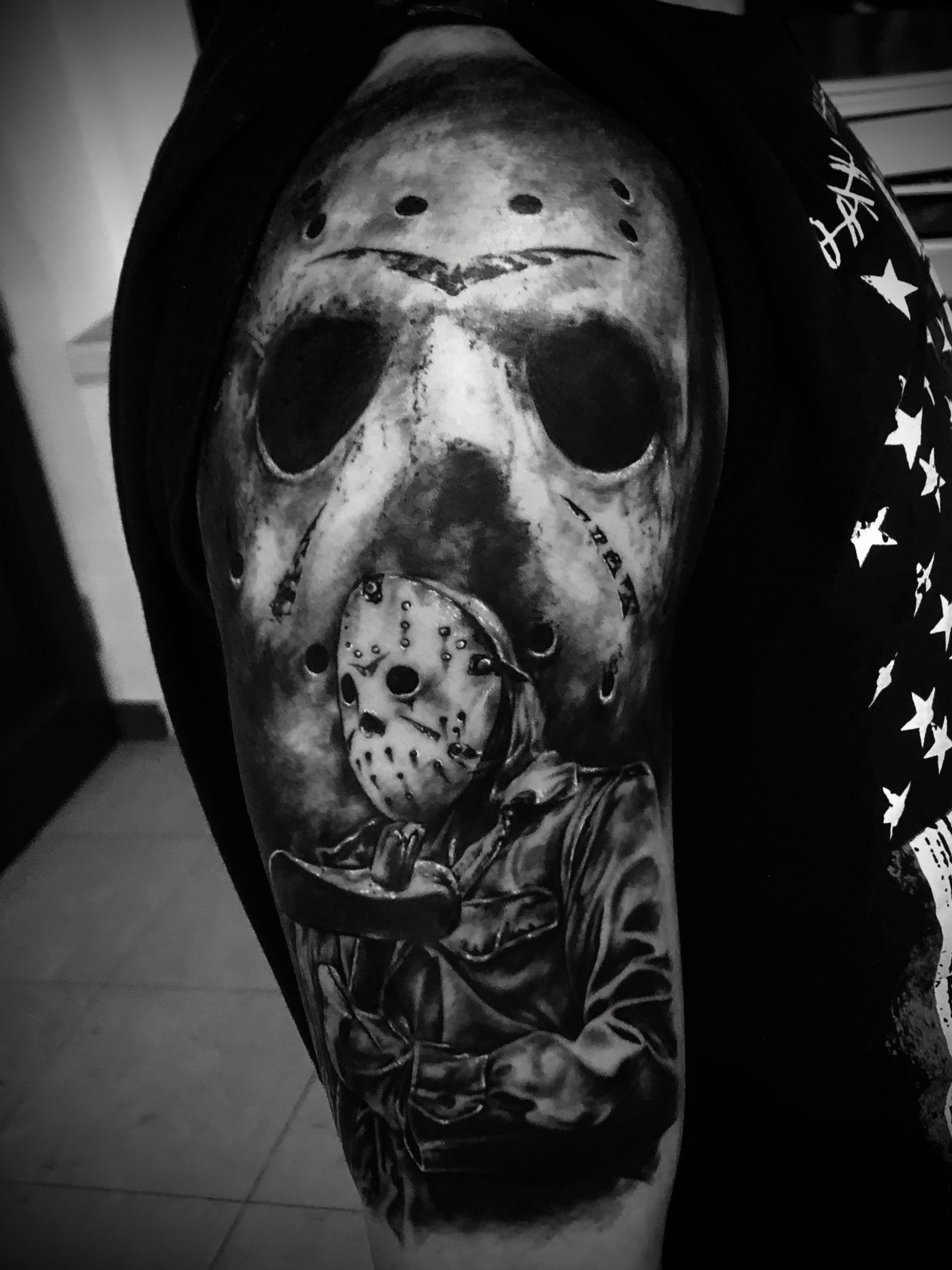 Tatuaż realistyczny Guru Tattoo Wrocław - Jason Voorhees